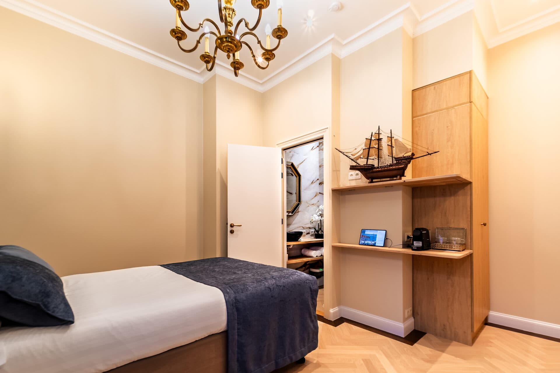 Standard Double Room overview with curated minibar and Nespresso